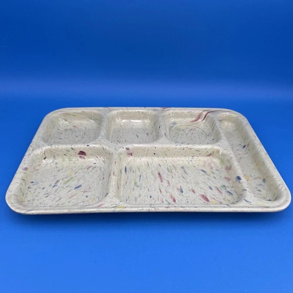 Dallas Ware Confetti Spatter Melmac Divided Dinner Lunch Serving Tray # P-71